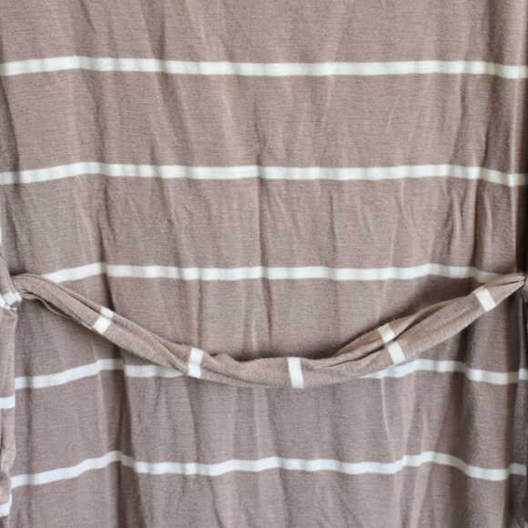 Women's Loila Dress Striped 3/4 Sleeve Crew Neck Belted SMALL Brown - Picture 9 of 13